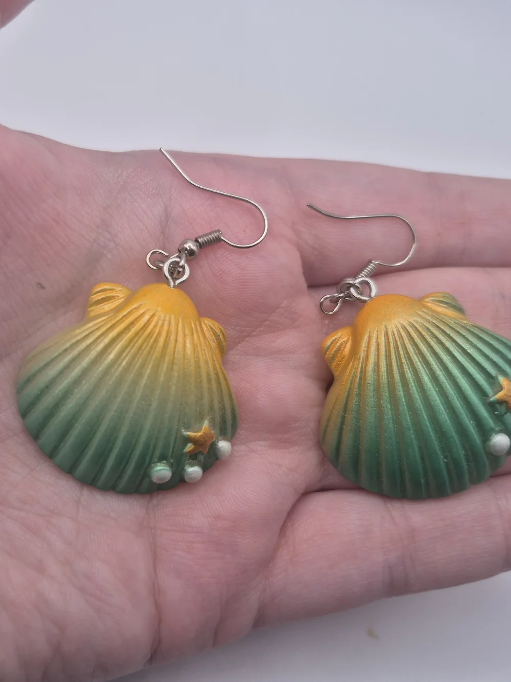 Green & Yellow Shell Earrings
